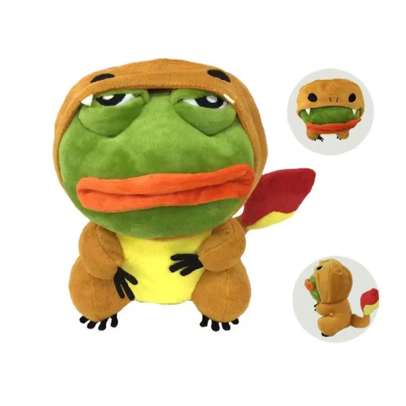 Pokemon Pikachu Cosplay Sad Frog Pepe Plush Toys Kawaii Bulbasaur Squirtle Charmander Plush Doll Pillow Birthday Gift For Kids