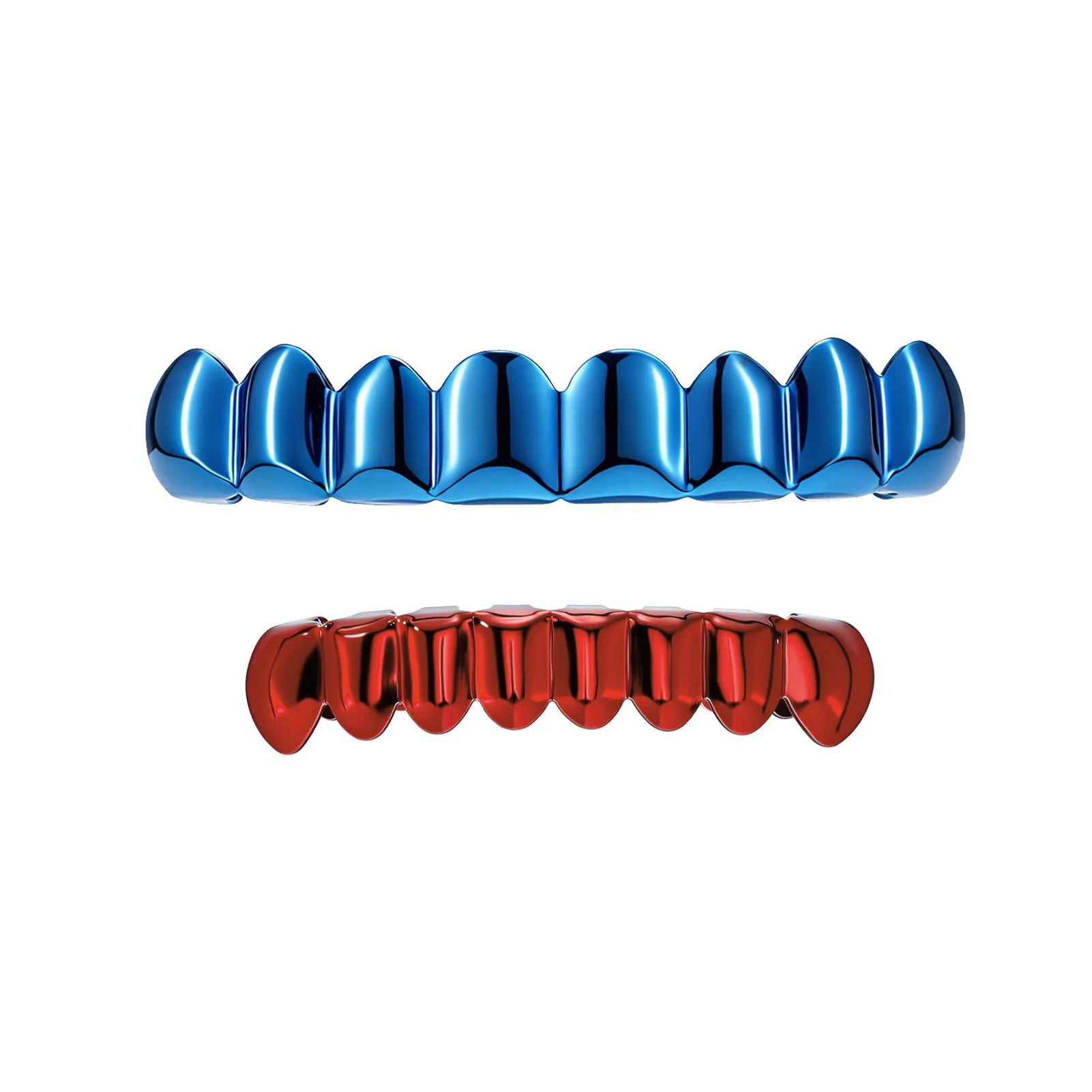 RACHELZ DIY Mix Match 8/8 Gold Silver Red Blue Black Color Teeth Grillz Hip Hop Smooth Tooth Caps For Women Men Jewelry Gift view 3