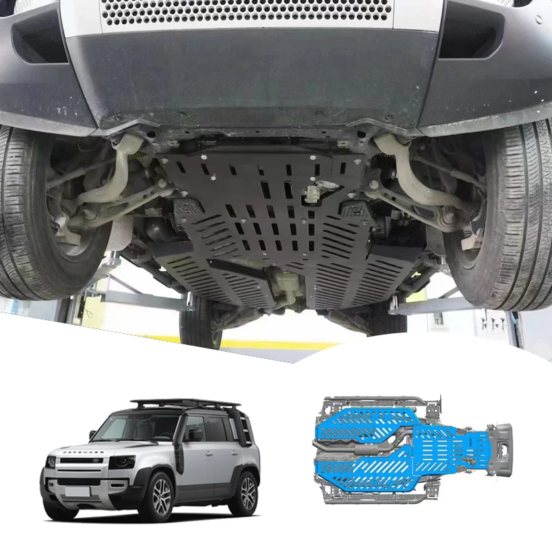 Metal Rear Skid Plate Chassis Armor Lower skid plate Car Bumper Skid Plate Cover  For land rover defender 2020 2021 2022 2024