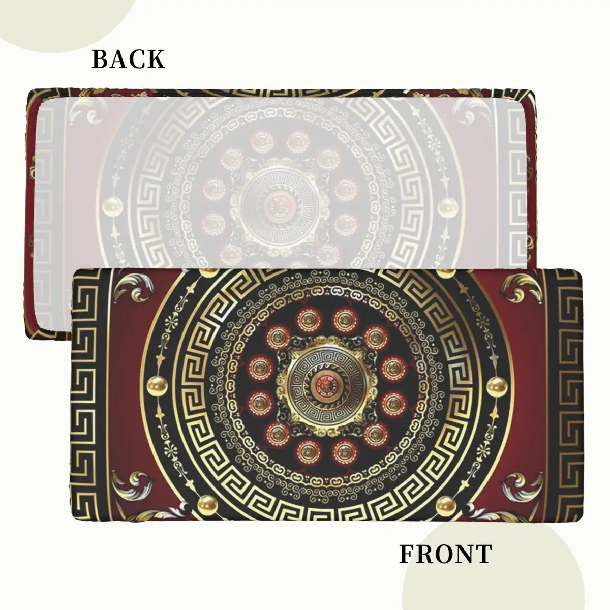 Greek Key Meander Red Gold Black Medallion Baroque Custom Rectangular Tablecloth Waterproof Table Cover for Festival Table Cloth