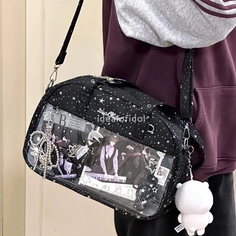 

Dopamine Color Star Ita Bag Large Capacity Stylish Versatile Shoulder Bag Japanese Style Handbag Idol Card Dolls Display Bags