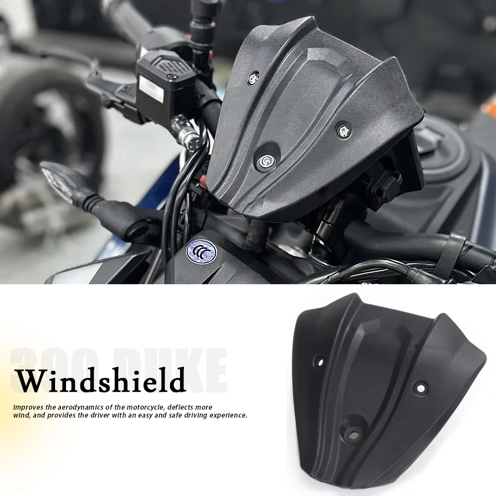 

For 390 Duke 390Duke New Motorcycle Windshield Windscreen Front Wind Deflector Guard Black 390 DUKE duke 2024