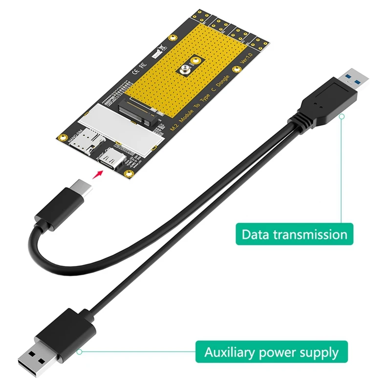 M.2 NGFF B Key 3G/4G/5G Module To Type C Network Adapter Riser Card Support RM500Q RM500U GM800 SIM8200