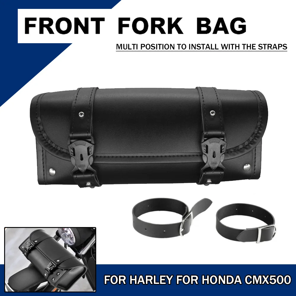 

Motorcycle PU Leather Fork Bag Handlebar Tool Pouch Sissy Bar Roll Storage Saddlebags For Harley For Honda CMX 300 500 For Guzzi