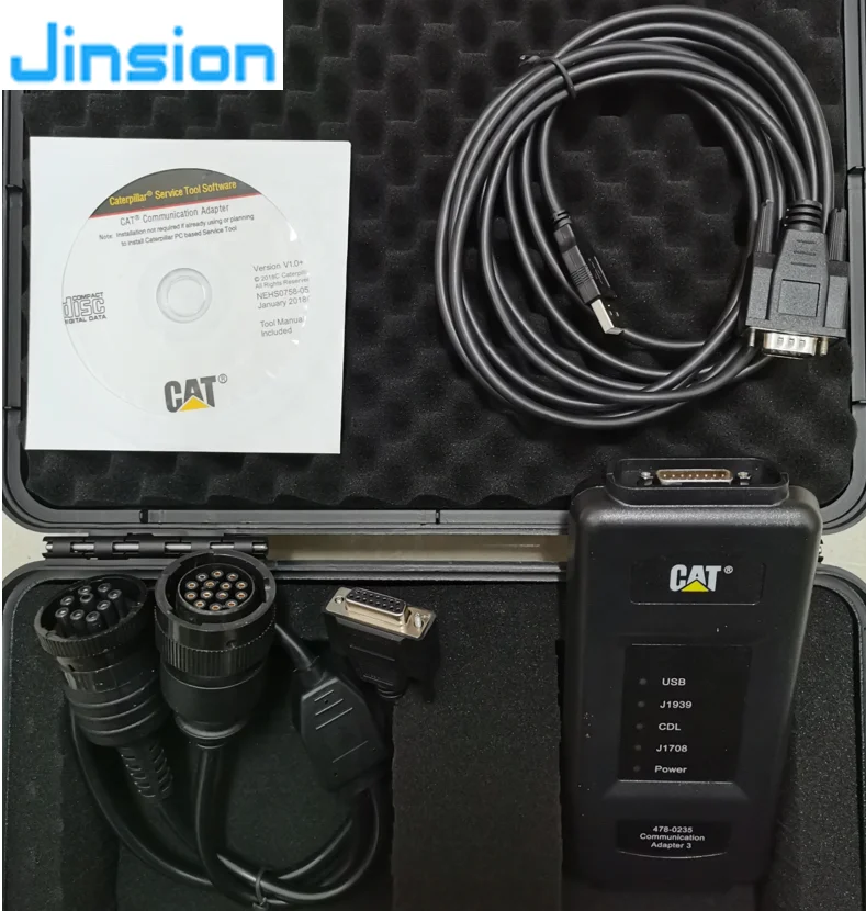 

Drop shipping JINSION Excavator Diagnostic Tool ET4 for Caterpillar High quality 2019A Communication Adapter 14pin 478-0235