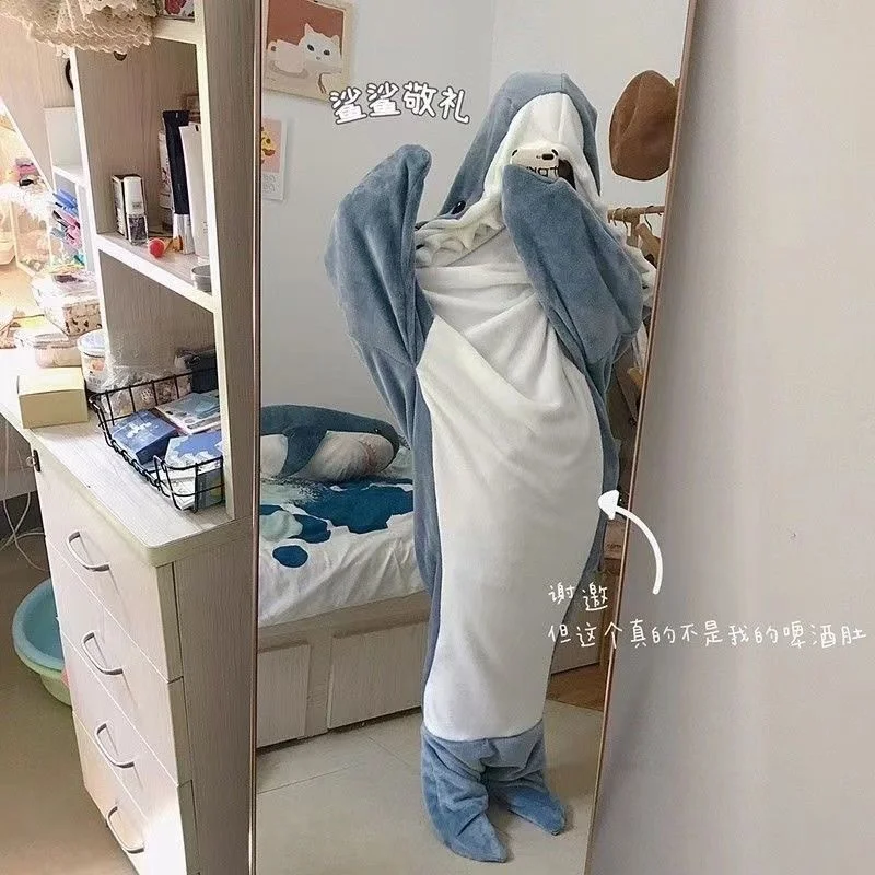 New Grey Shark Onesies Adult Pajamas Cosplay Kigurumi Pyjamas Cartoon Halloween Costume Sleepwear Jumpsuit Clothes