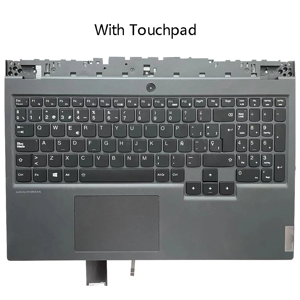 New Backlit Spanish Keybord For Lenovo Legion 5-15IMH05H 15IMH05 15ARH05H 15ARH05 With Palmrest Upper Cover With Touchpad