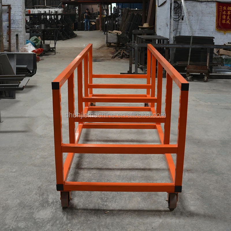 รถเข็นวัสดุสองชั้น 3 ม. รถบรรทุกหนักพร้อมล้อเบรกเงียบ