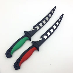 Multifunctional Stainless Steel Fishing Knife Rubber Hand Handle Scraping Fish Scales Fish Slicing Knife Cutting Fish Fillets
