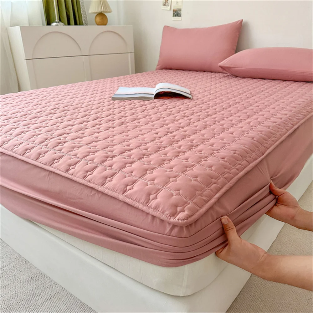 

Fitted Sheet Winter Warm Mattress Cover Protector Bedding Elastic Band Bedsheet King Queen Size Thicken Bed Cover No Pillowcase