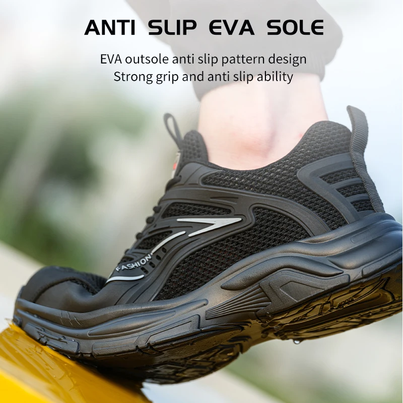 Steel Toe Safety Shoes Mens Lightweight Breathable Puncture Proof Light Sneaker security protection Indestructible Work Shoes