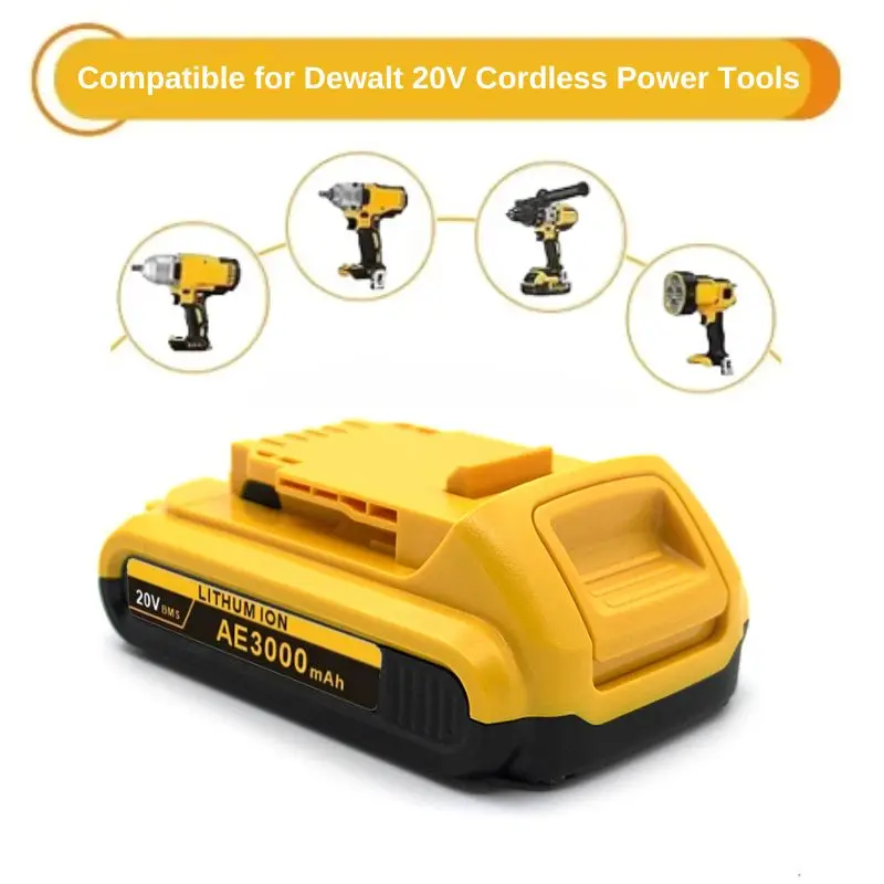 

20V 3Ah For DeWalt MAX Li-ion Battery for DeWalt for Flexvolt Tool Batteries Replacement Batter