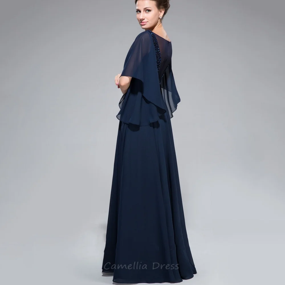 Maßgeschneidertes Kleid für die Brautmutter, A-Linie, mit Perlen verziert, Hochzeitsgastkleid, Kristall-Flare-Ärmel, Vintage-Abendrobe für die Brautmutter