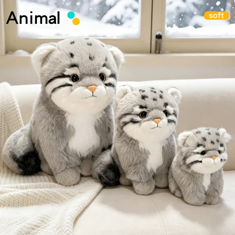 Simulation Gray Cat Stuffed Animals Plush Toys Super Soft Cute Pillow Dolls Birthday Hallowmas Gifts for Girls Baby Room Decor
