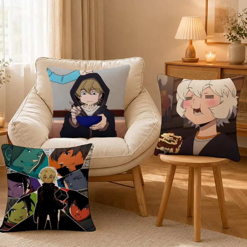 Anime World Trigger Manga Art Cushion Cover Personalized Short Plush Soft Bedroom Sofa Home Decor Gift