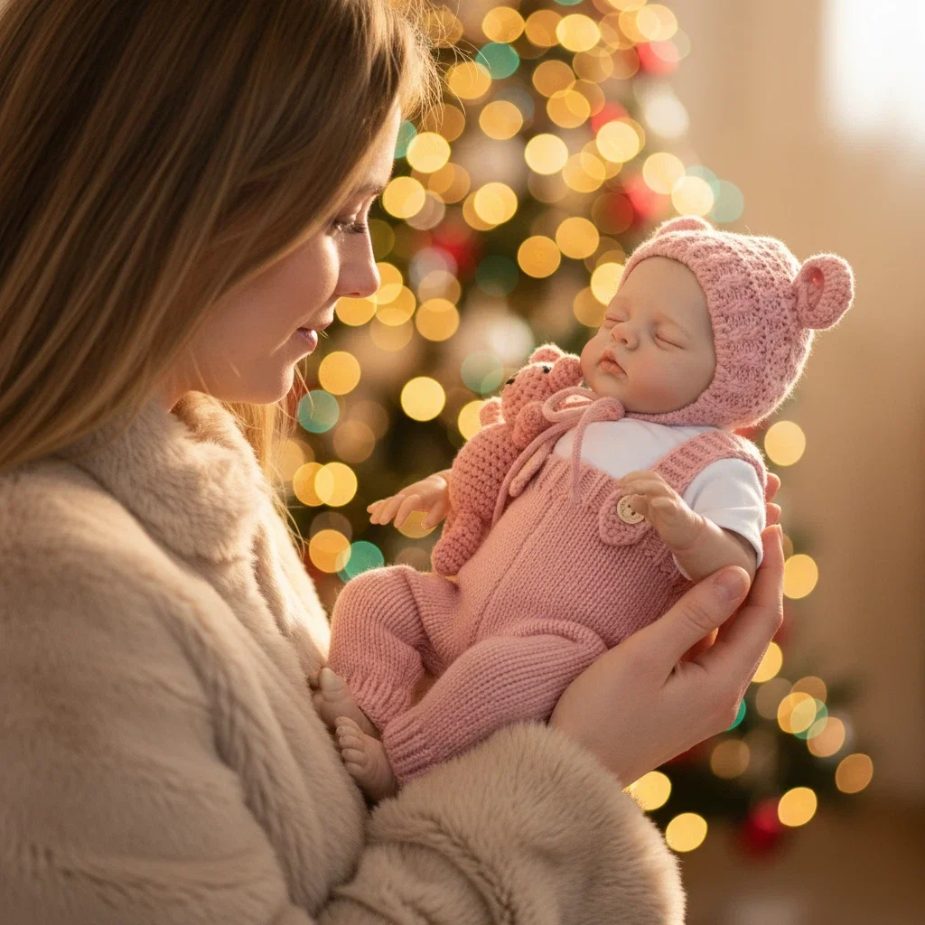 18 Inch Reborn Doll - Newborn Baby Doll - Realistic Handmade Soft Body With Hand Draw Hair & Hand Painted Visible Vein