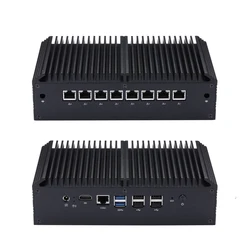 Qotom-Mini ordenador sin ventilador Core i3 i5 i7 Q300GE con 8 Lan Gateway Firewall Opnsense