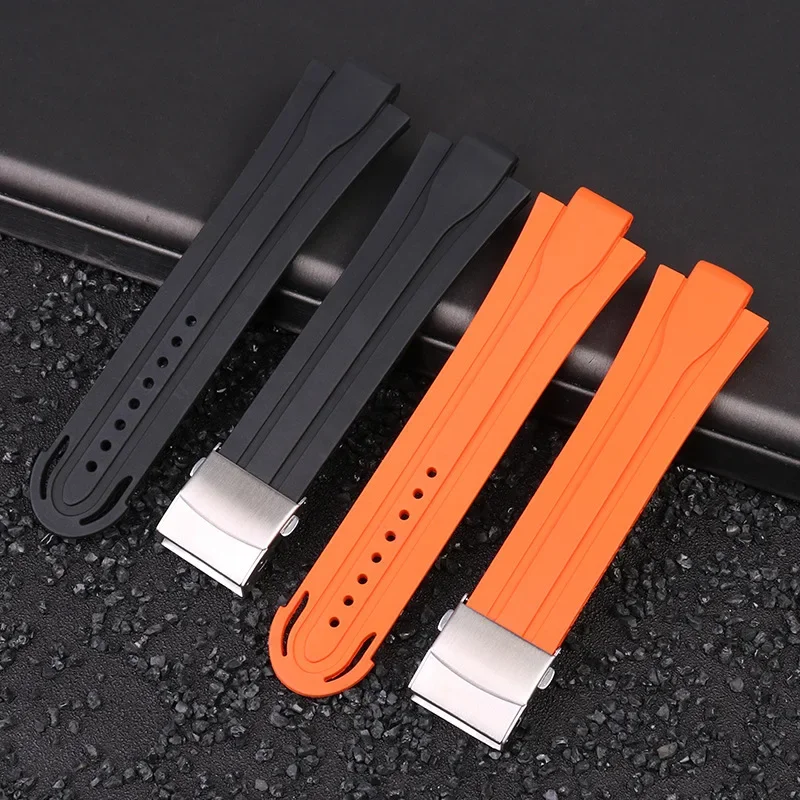 High quality rubber watchband waterproof silicone bracelet watch band 24mm*12mm lug end strap for O-ris AQUIS 7740 mens watches