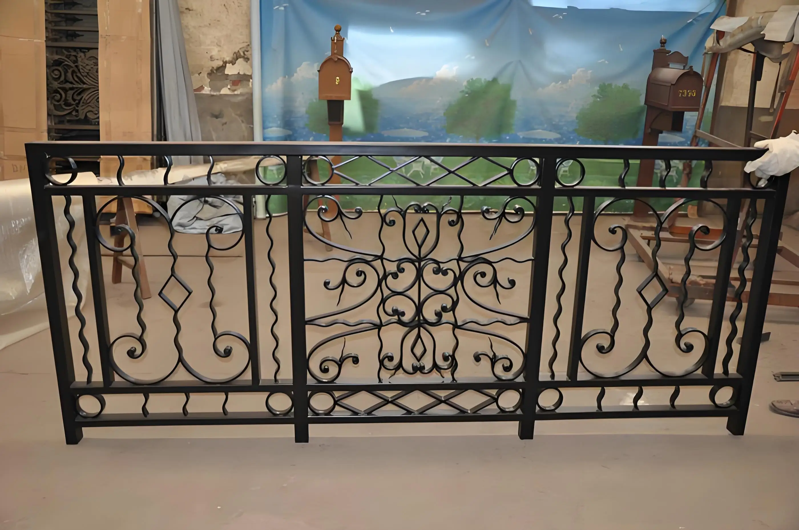 التخصيص الحديد الزهر حديقة سياج شرفة الدرابزين بارك المدرسة الضميمة جدار درابزين بناء الطريق السريع الأرضيات المقاوم للصدأ #3