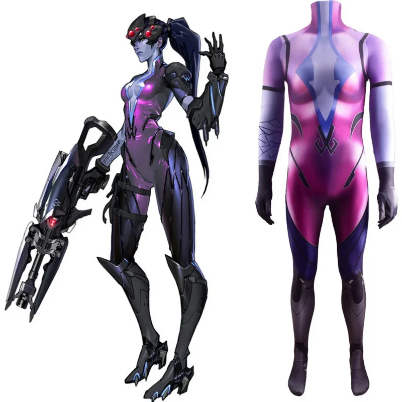 Костюм для косплея Widowmaker, прилегающая одежда для косплея Малея и ребенка на Хэллоуин, костюм родителя и ребенка