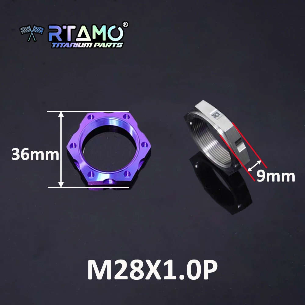 RTAMO Titanlegierungsmutter M28X1.0P Sechskantmutter Jochmutter für Motorräder, geeignet für Kawasaki BMW Suzuki – Befestigungselement aus Titanlegierung – Detail 1