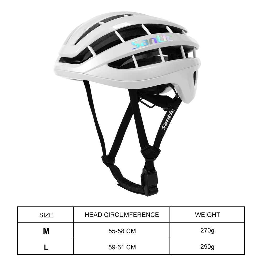 Santic Ultralight Cycling Helmet Adjustable Professional Biker Helmet Safety Breathable Outdoor Sports Riding Head Protector