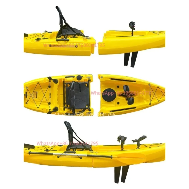 Modular Detachable Plastic Kayak, 1‑2 Person Split‑Assembly Platform Boat Portable Pedal‑Drive Water Sport Canoe