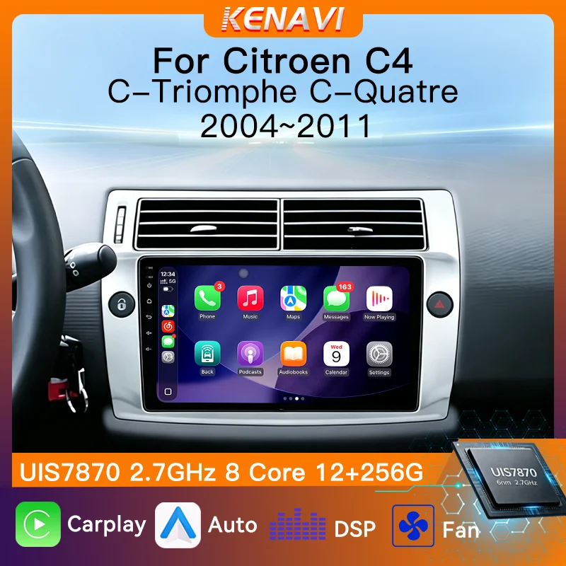 Car Radio Multimedia Infotainment For Citroen C4 C-Triomphe C-Quatre 04-11 UIS7870 8 Core DSP GPS Wireless CarPlay Android Auto
