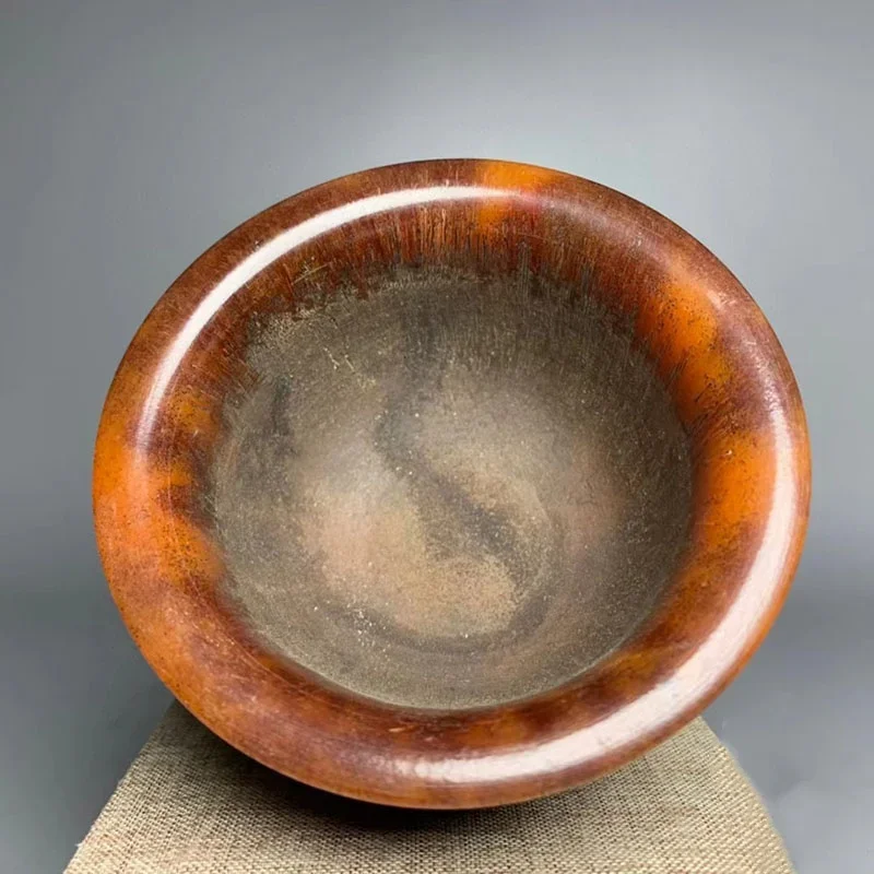 China collects Xizang natural horn cup decorations Baifu horn bowl creative crafts