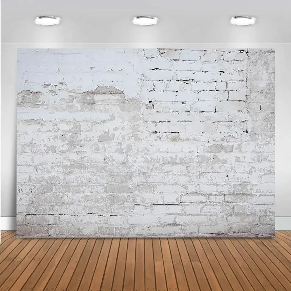 White Brick Wall With Photography Backdrop Video Game Live Streamer Background Baby Birthday Cake Smash Photo Background