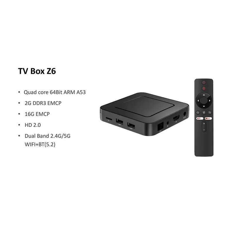 【Superdeals】4K Android TV ATV OS Set-Top Box With Allwinner H313, Dual-Band WIFI, BT5.0,Quad-Core ARM CPU&2GB 16GB Storage Durab