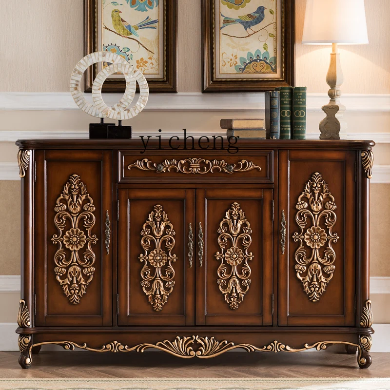 

TQH large shoe cabinet household entrance solid wood American country aisle dining side cabinet entrance entrance cabinet locker