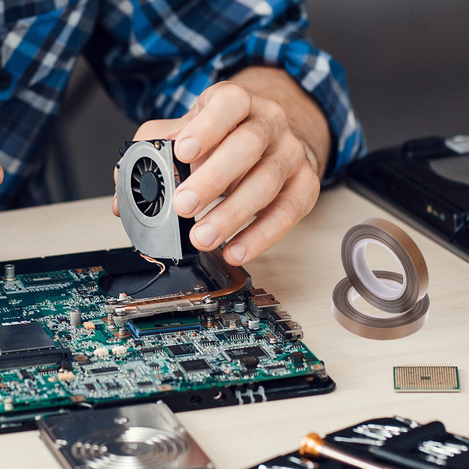 

3 Rolls Electrical Tapes High Resistant Insulation Tape Glassfiber Cloth Tape for Industry and Cable