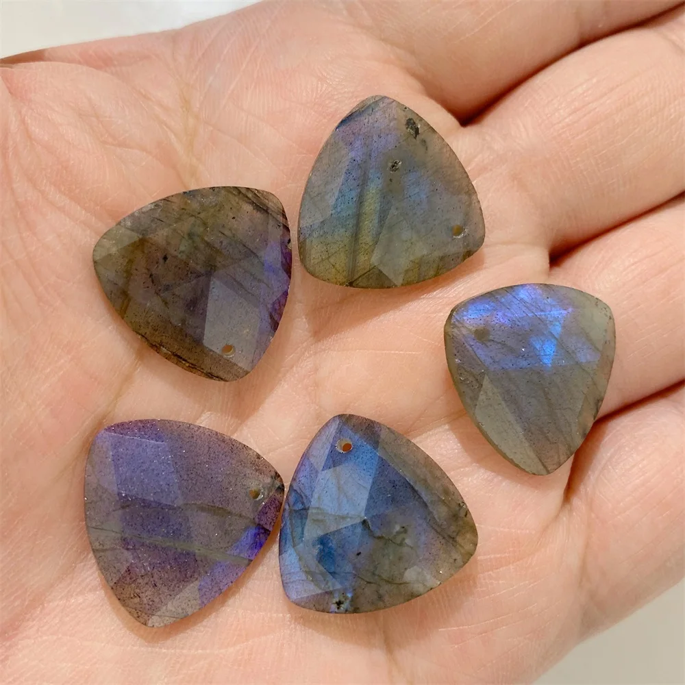 1 PC Strong Luster Natural Labradourite Charms Waterdrop Square Shape Stone Pendant For Jewelry Making Necklace DIY Earrings view 3