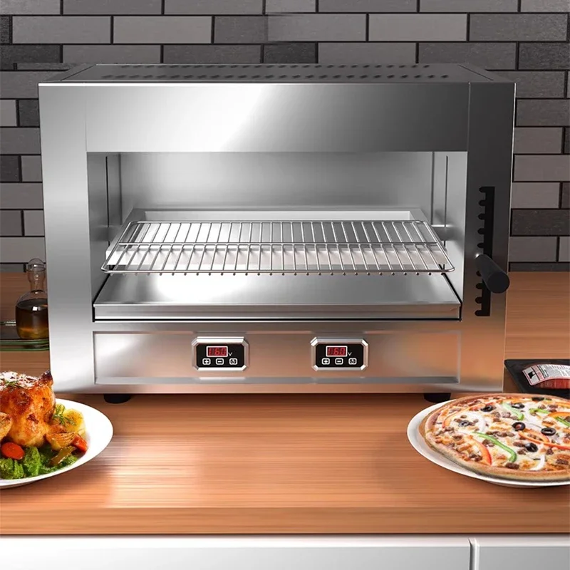 Digital display stove, commercial electric fish grill, whole chicken lift-type smokeless barbecue stove, open fish grill oven