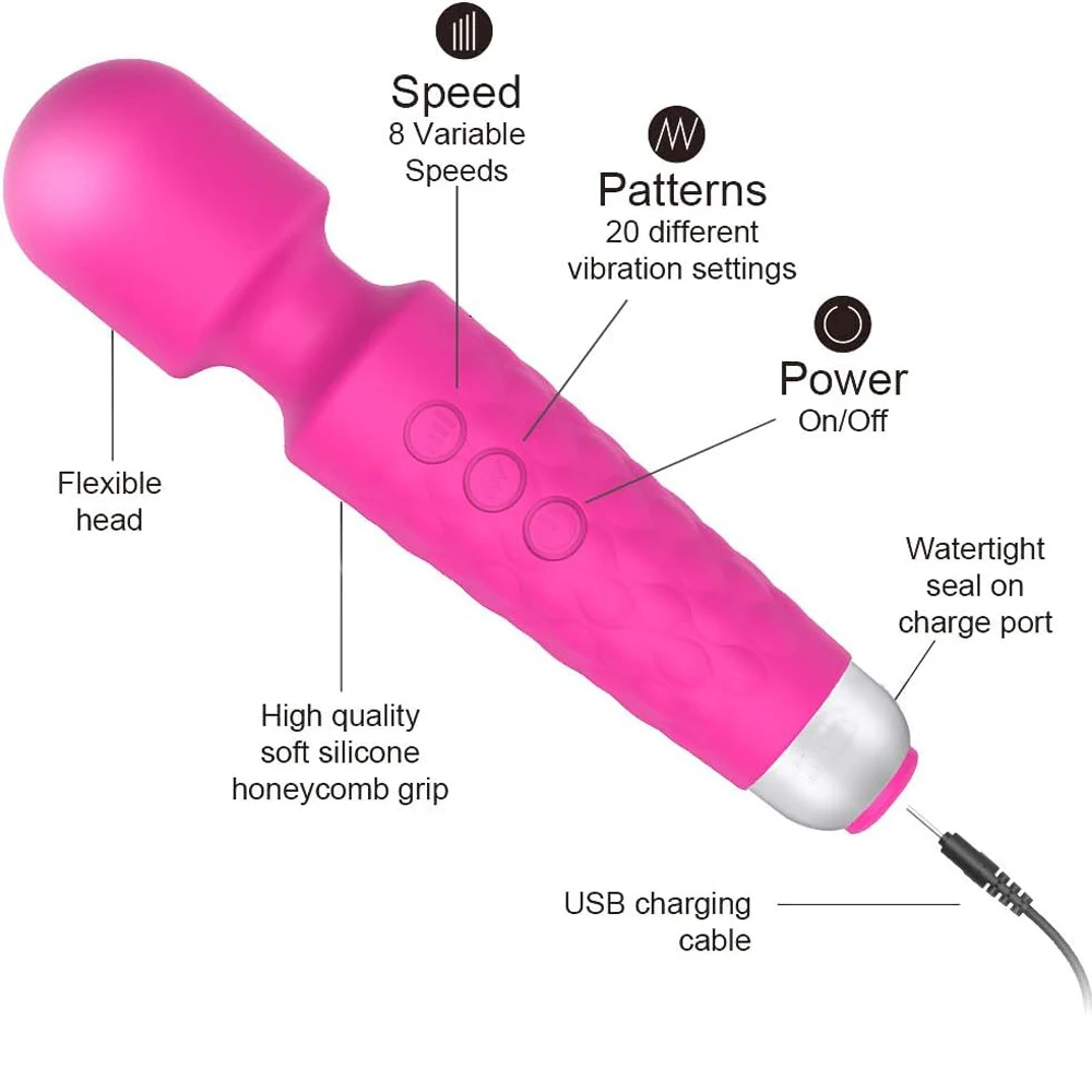 Silicone Waterproof Adult Sex Toys AV Wand Massager Vibrator Masturbation 3 Color Optior Sex Toys for Female Sexual Pleasure