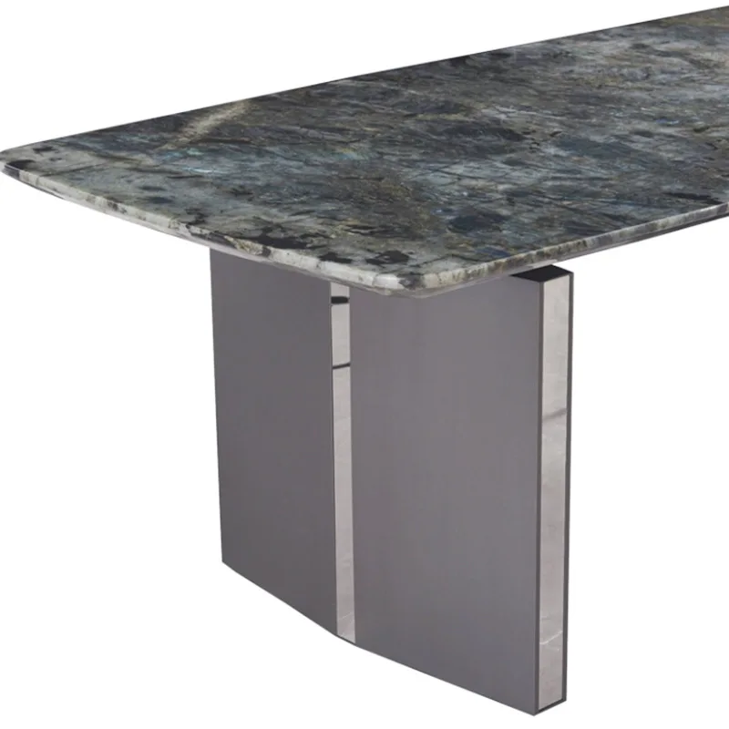 لوح صخري إيطالي حديث وبسيط وخفيف الوزن وشقة صغيرة فاخرة وطاولة طعام مستطيلة لتناول الطعام التجاري #2