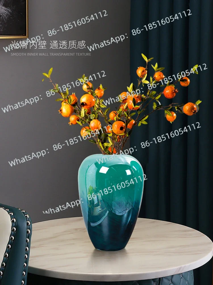 Glass vase ornament light luxury living room high-end flower arrangement decoration European style
