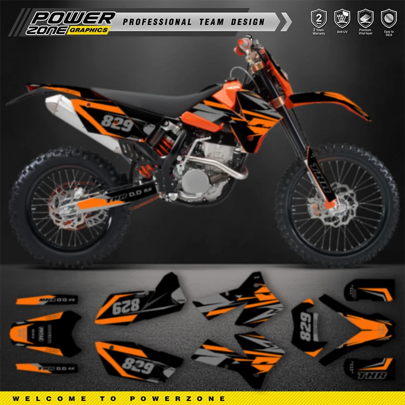 

PowerZone Custom Team Graphics Backgrounds Decal Stickers Kit For KTM 05-06 SXF 06-07 XCF XCW 05-07 EXC Enduro 125 to 500cc 20
