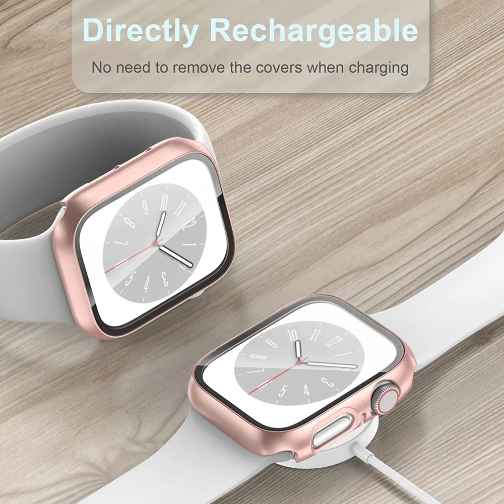 1pc 2 w 1 Ultra-cienki ochronne szkło hartowane na ekran zegarek dla Apple Watch 38/40/41/42/44/45/49Mm, ultra/SE/9/8/7/6/5/4/3/2
