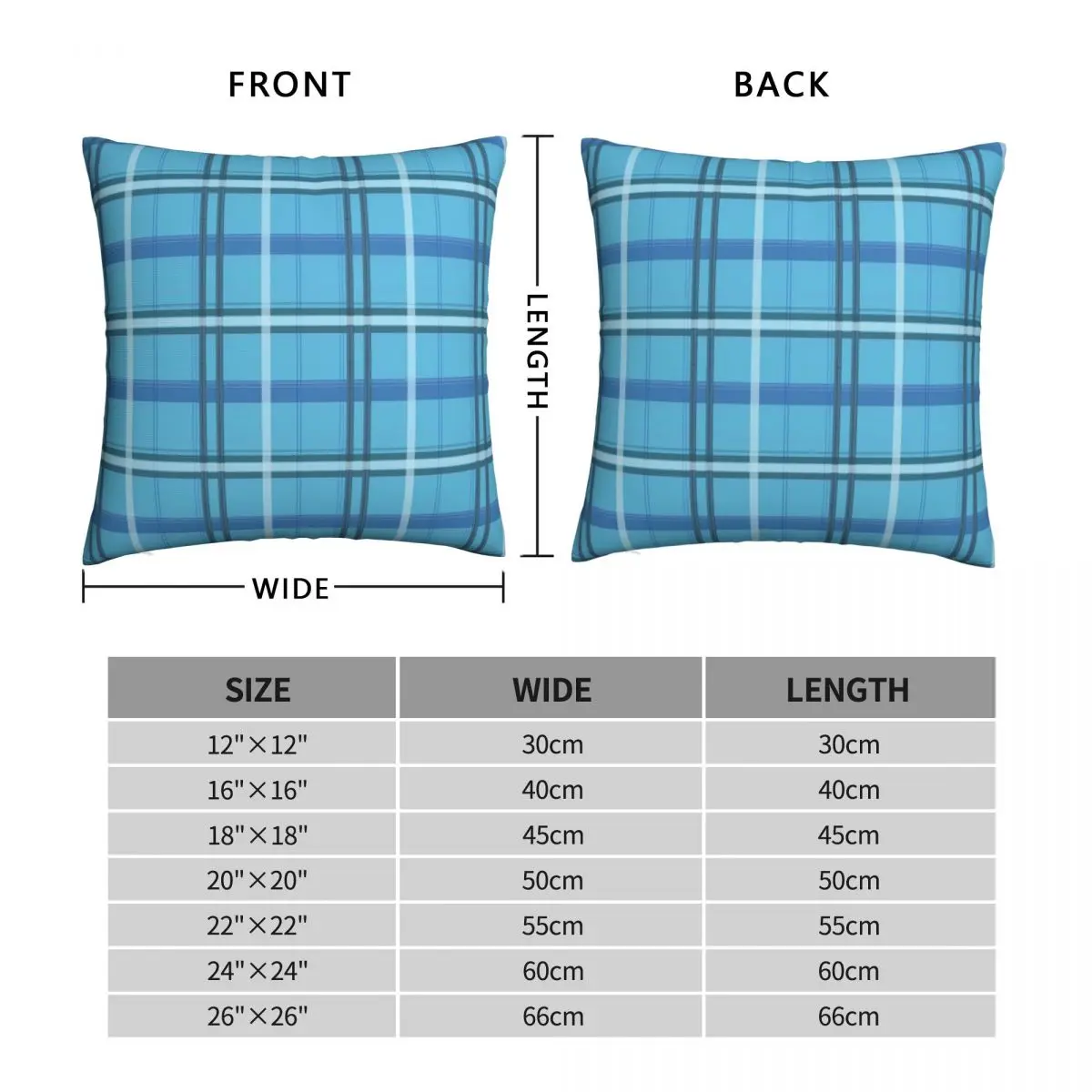 Blue Lumberjack Plaid Square Pillowcase Polyester Pillow Cover Velvet Cushion Decor Comfort Throw Pillow for home sofa