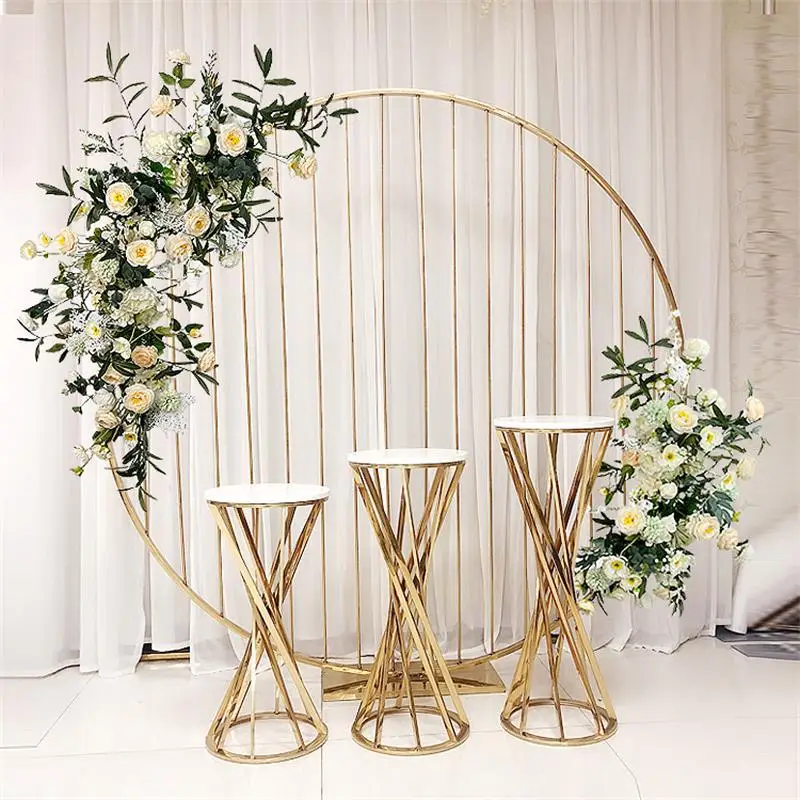 

Wedding Gold Cake Plinth Party Dessert Display Table Pedestals Gold Cake Table Party Wedding Decoration Table Flower Stand
