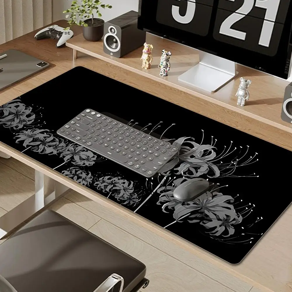 Accessories Long Mousepad Red Spider Lily Mouse Pad XXL Desktop Keyboard Table Pads Large Game Rubber Anti-slip DeskMat Computer