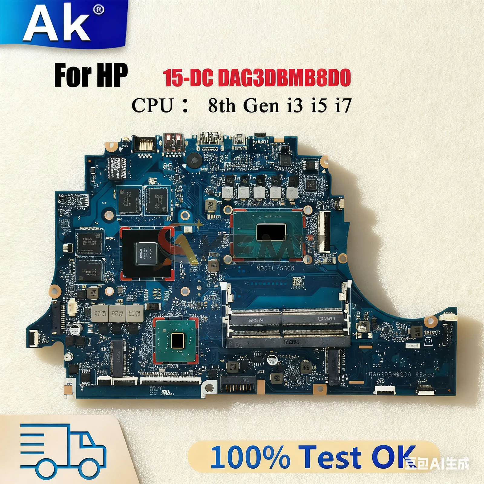 

DAG3DBMB8D0 Laptop Motherboard For HP Omen 15-DC With i5 i7 CPU GTX1050Ti GTX1050 4GB GPU L24331-601 L24330-601