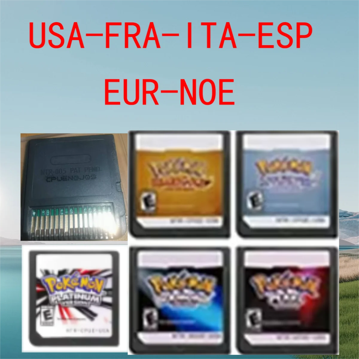 Французский игровой картридж для консоли Pokemon, игровой карты, HeartGold, SoulSilver, Diamond Platinum Pearl, NDS 2-3DS, DS