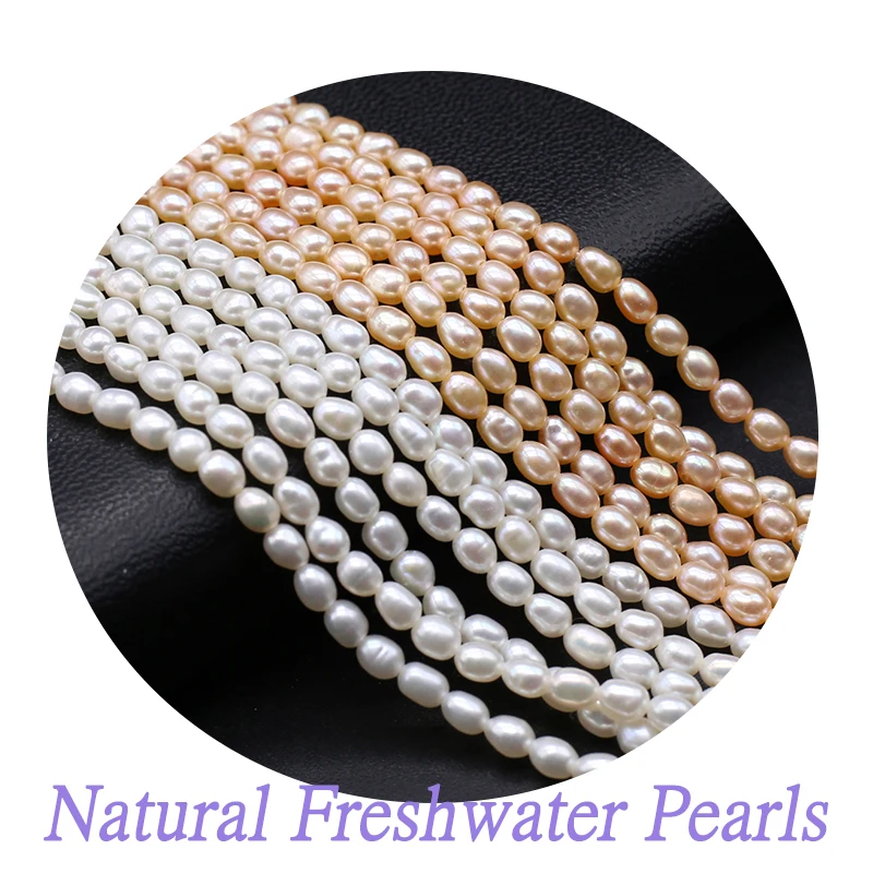 

Natural Zhuji Freshwater Cultured Pearl Beads Loose Rice Pearl Bead for Jewelry Making Diy Necklace Bracelet Supply