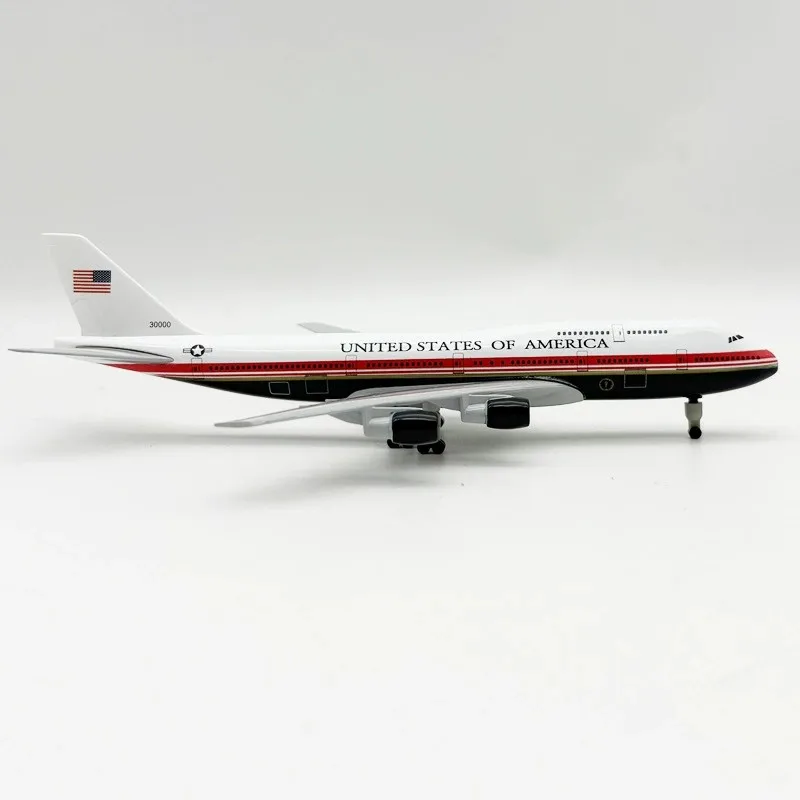 Air Force One B747-200 Modellflugzeuge 20cm Metall-Maßstab Flugzeug-Modell aus Druckguss mit Ständer für Luftfahrt-Sammler Geschenk – Detail 4