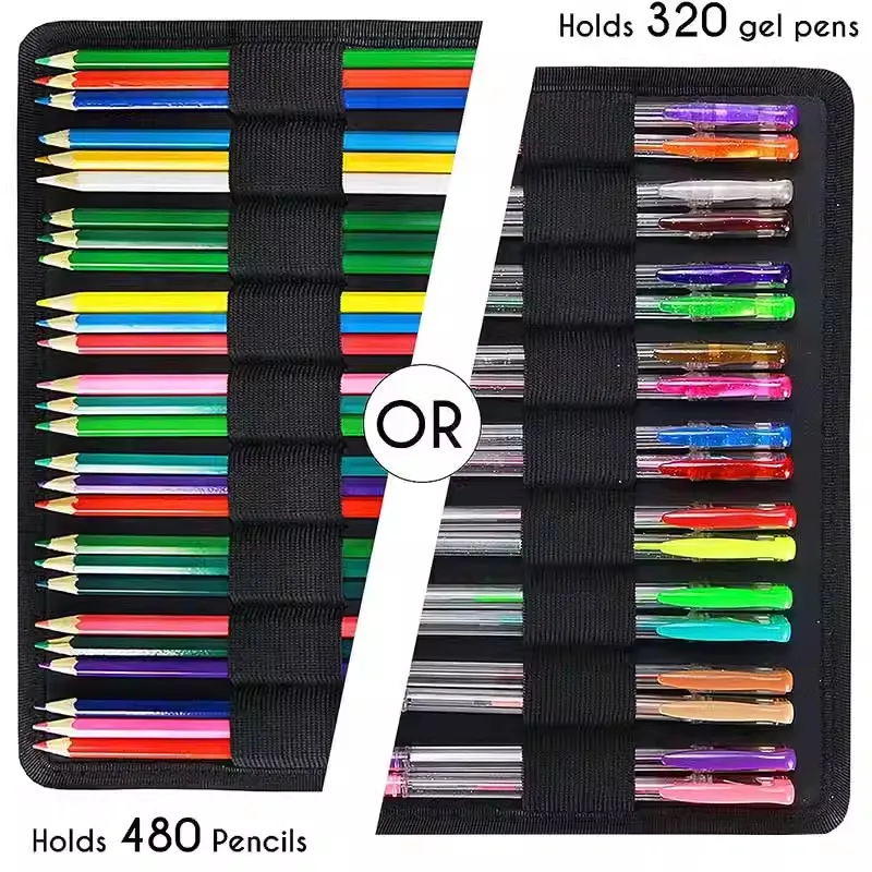 Imagem -04 - Grande Capacidade Pencil Case Estética Pen Bolsa Artístico Marker Box Material Escolar Utilitários Organizer 480 Papelaria