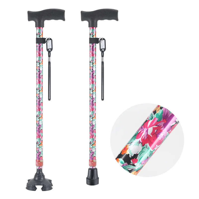 

Exquisite printed walking stick, light and multi-functional hiking pole