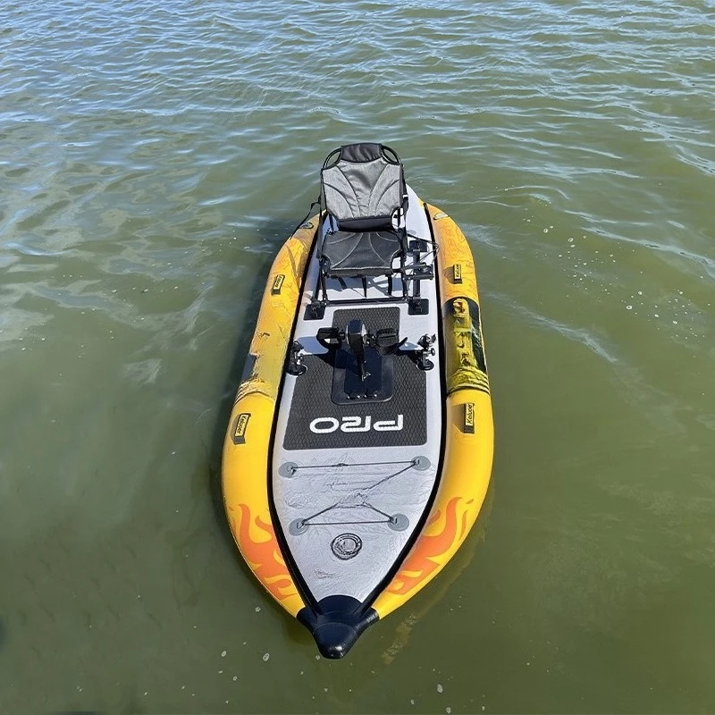 

Single widened kayak manufacturer Sitting and pedaling fishing boat Water leisure pedal boat Outdoor scenic kayaking